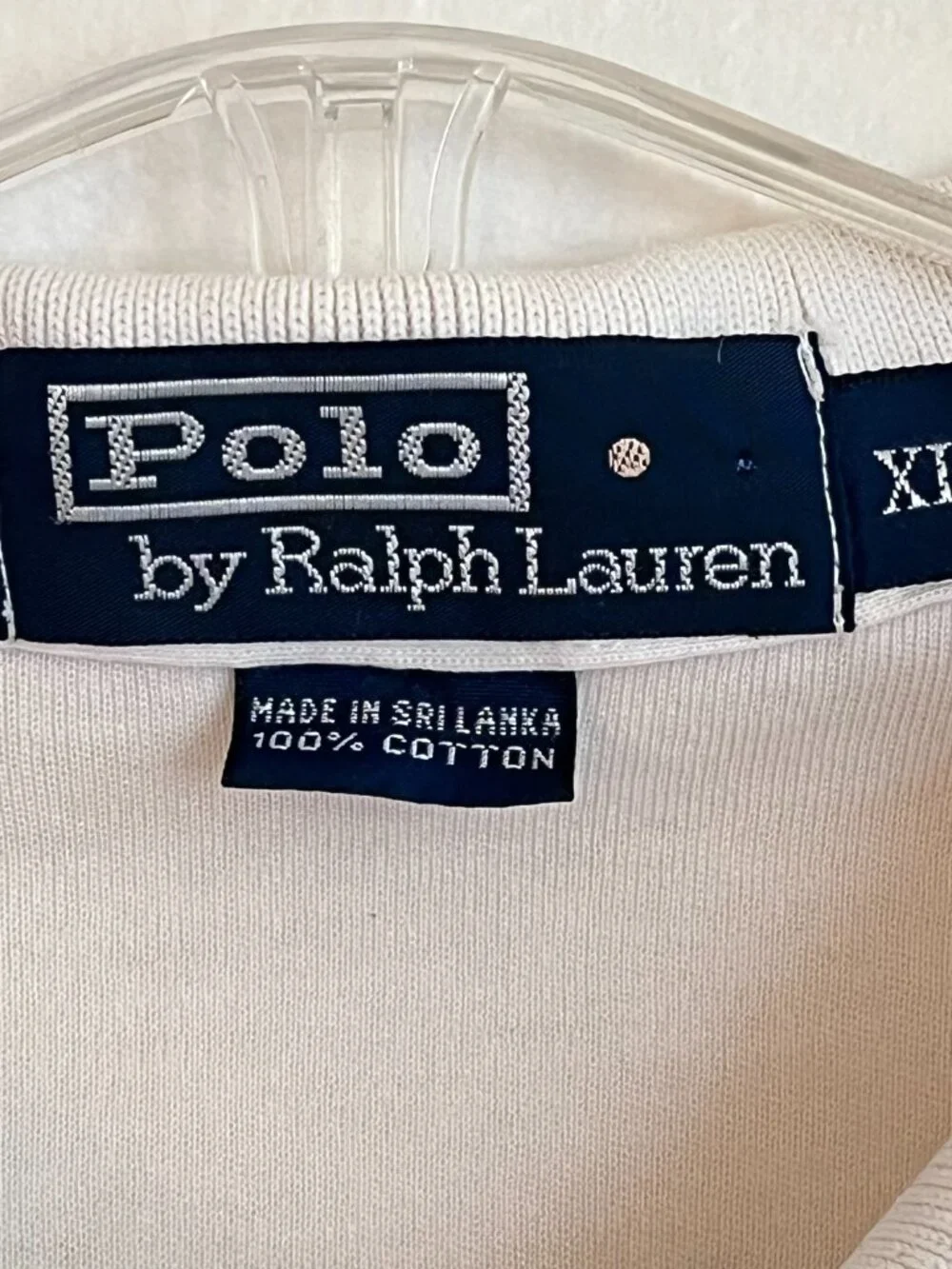 Polo Ralph Lauren Men's 100% Cotton Cream Short Sleeve Polo Shirt Size XL Preppy